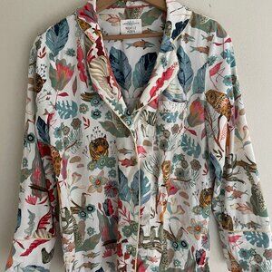 ANTHROPOLOGIE Michelle Morin Animalia Flannel Sleep Top: NWOT! Size Small